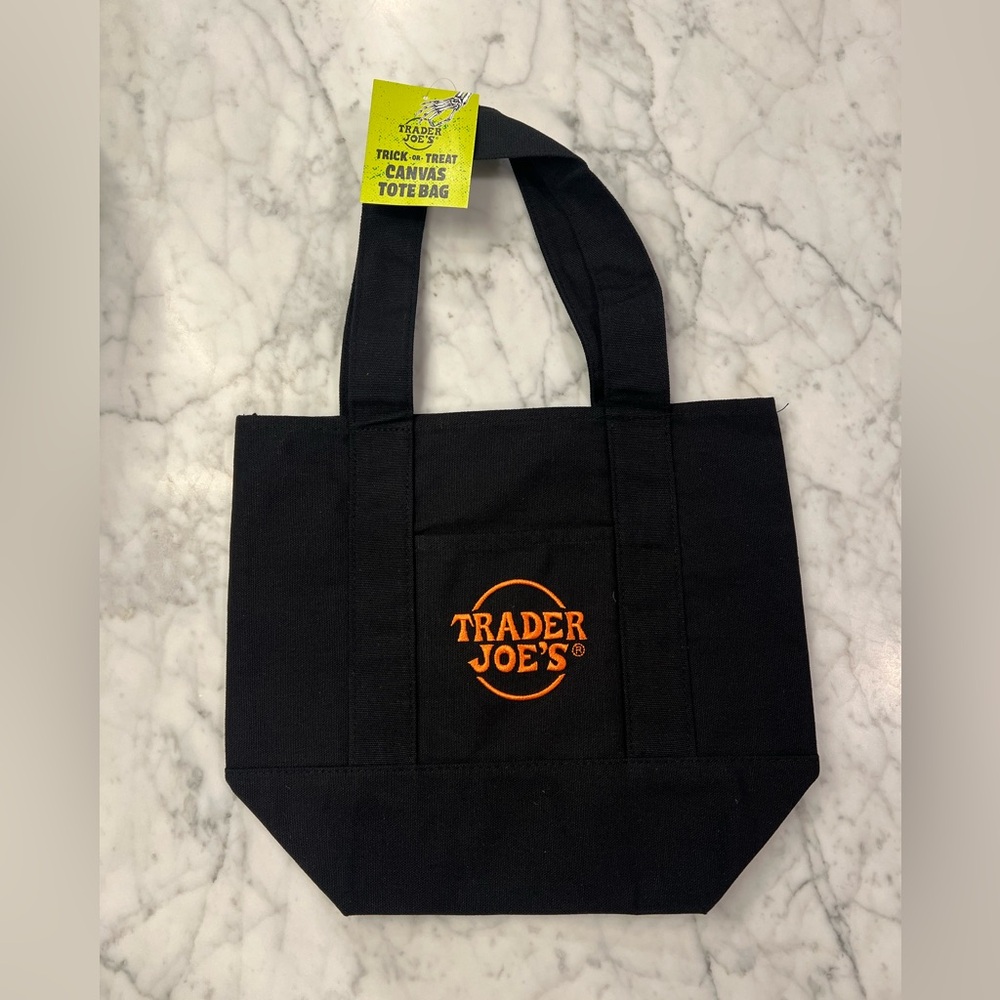 Trader Joe's Limited Edition Trick or Treat Tote Black Bag